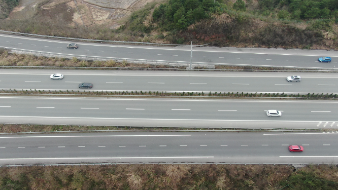 航拍高速路高架桥交通