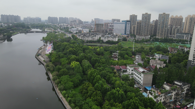 航拍湖北荆州古城4A景区