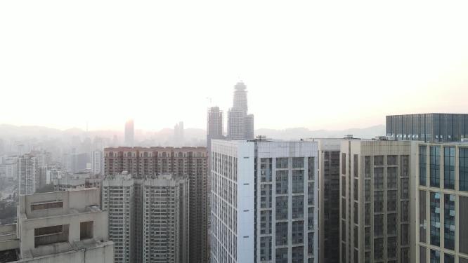 贵州贵阳筑城广场商业圈航拍
