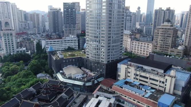贵州贵阳筑城广场商业圈航拍