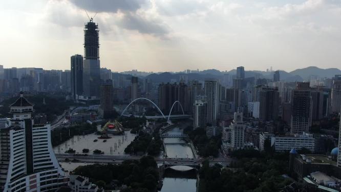 贵州贵阳筑城广场商业圈航拍