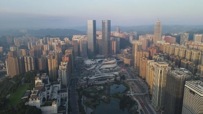 贵州贵阳花果园高楼建筑航拍