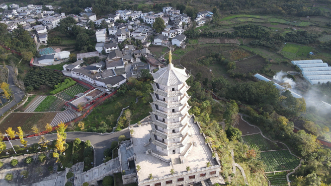 贵阳大兴国寺古塔航拍