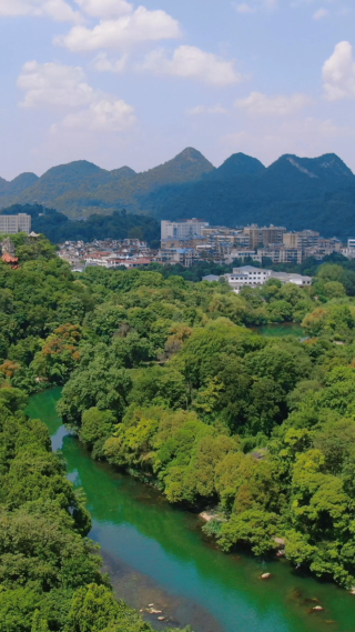 贵阳花溪国家湿地公园竖屏航拍