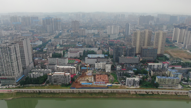 航拍湖南邵阳城市建设