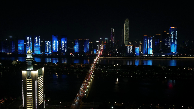 长沙城市夜景移动延时