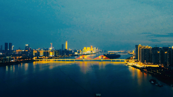 长沙城市夜景移动延时
