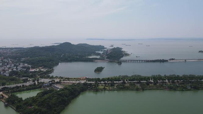 岳阳南湖公园航拍