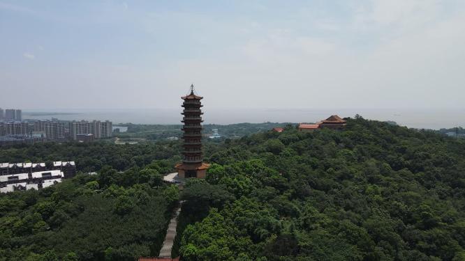 岳阳圣安古寺4A景区航拍