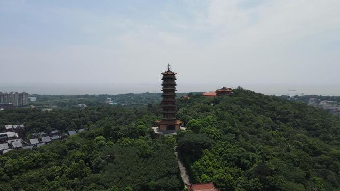 岳阳圣安古寺4A景区航拍