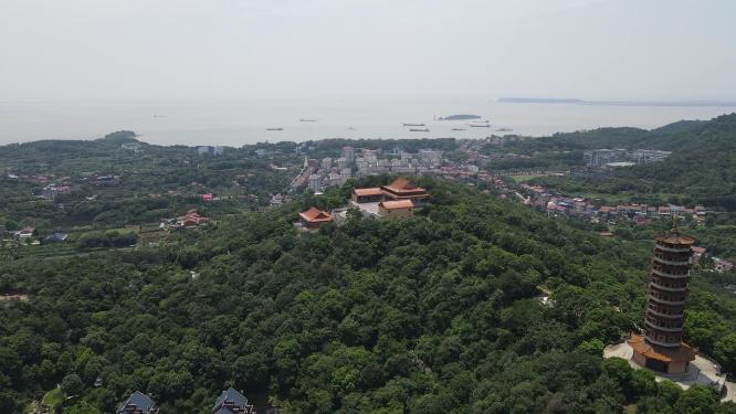 岳阳圣安古寺4A景区航拍