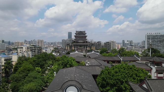 广西南宁邕州阁地标建筑航拍