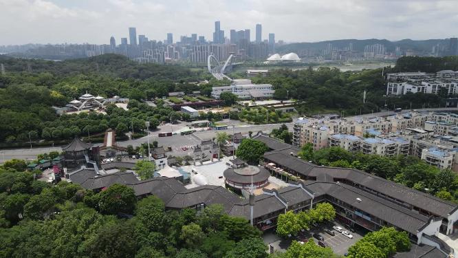 广西南宁邕州阁地标建筑航拍