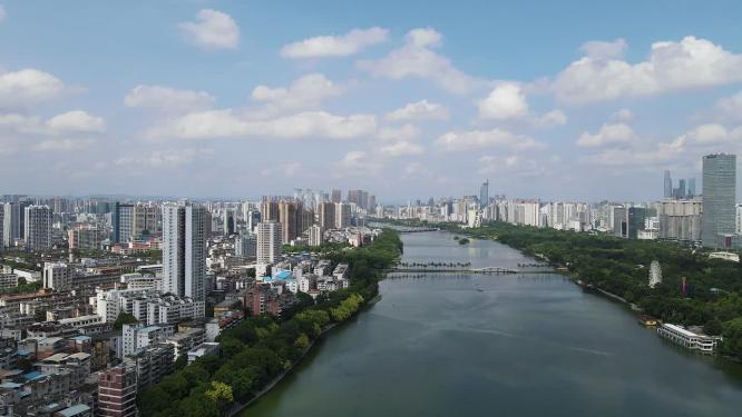 城市航拍广西南宁南湖公园