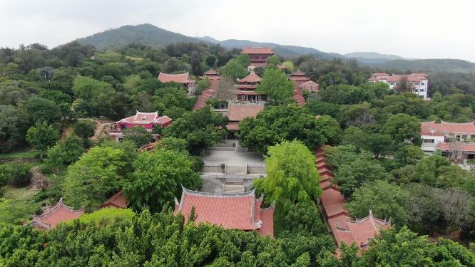 航拍福建泉州少林寺著名旅游景点