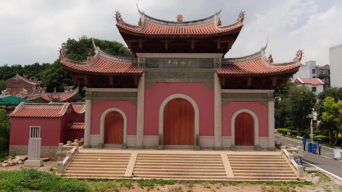 航拍福建泉州少林寺著名旅游景点