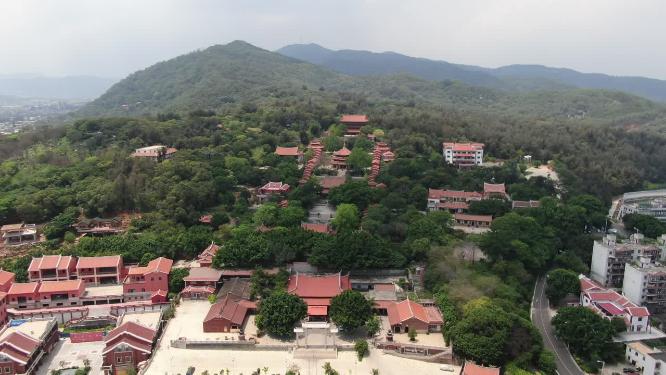 航拍福建泉州少林寺著名旅游景点