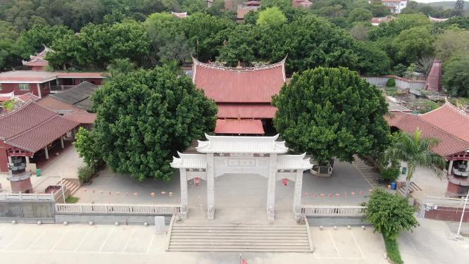 航拍福建泉州少林寺著名旅游景点