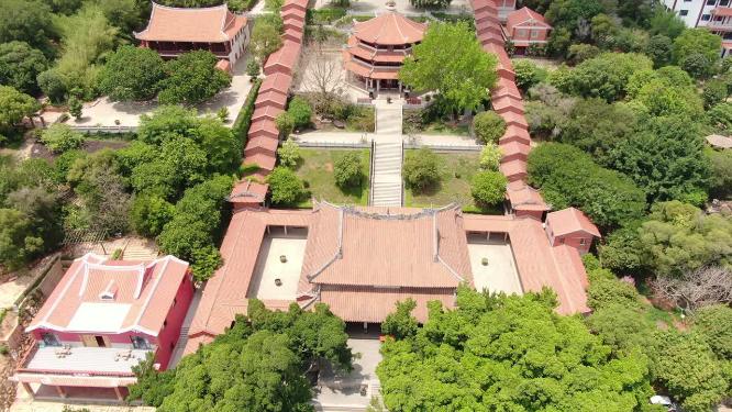 航拍福建泉州少林寺著名旅游景点