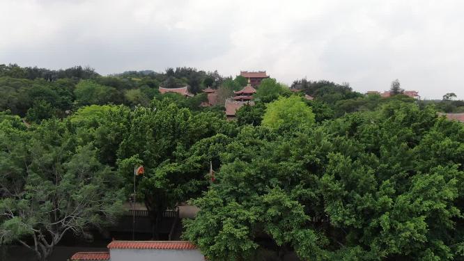 航拍福建泉州少林寺著名旅游景点