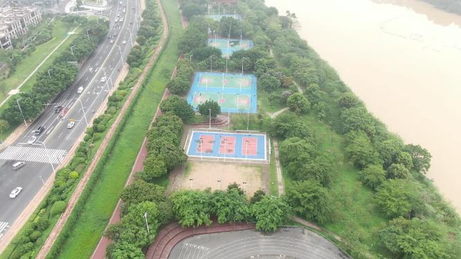 航拍福建漳州九龙江风光带