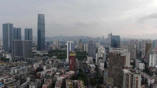 广西柳州地王大厦城市风光航拍