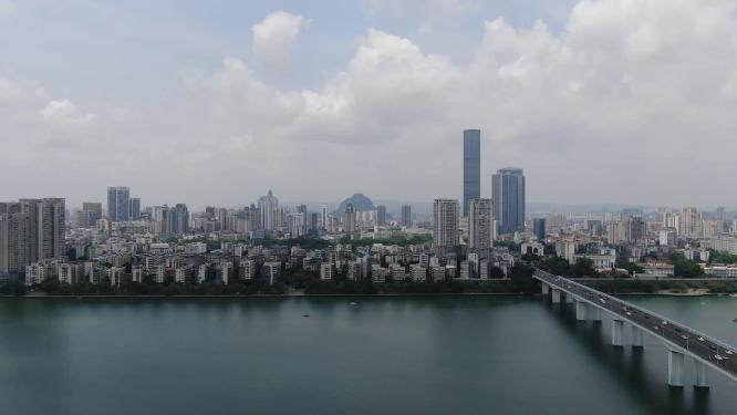 广西柳州大桥交通航拍
