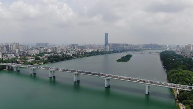 广西柳州大桥交通航拍