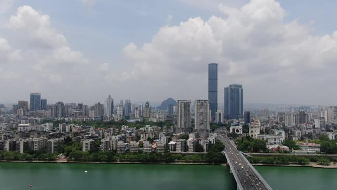 广西柳州大桥交通航拍