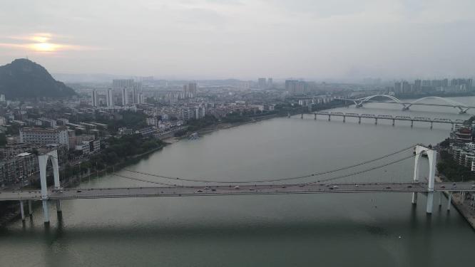 广西柳州柳江跨江大桥航拍
