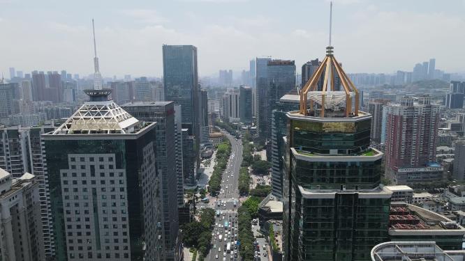 福建福州五四路商务建筑航拍