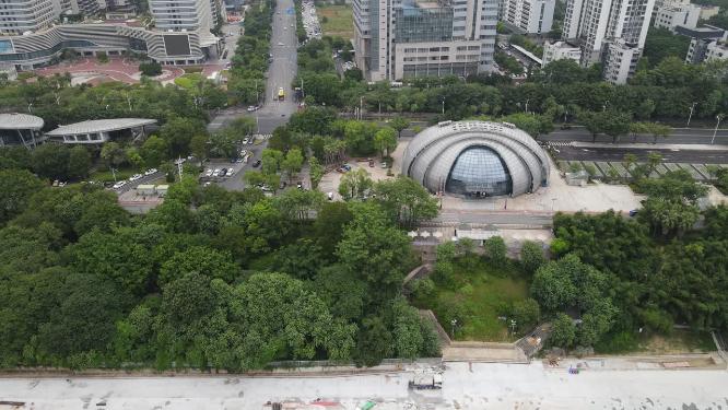 航拍柳州柳江风光带