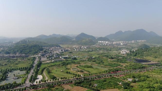 航拍贵州乡村田园