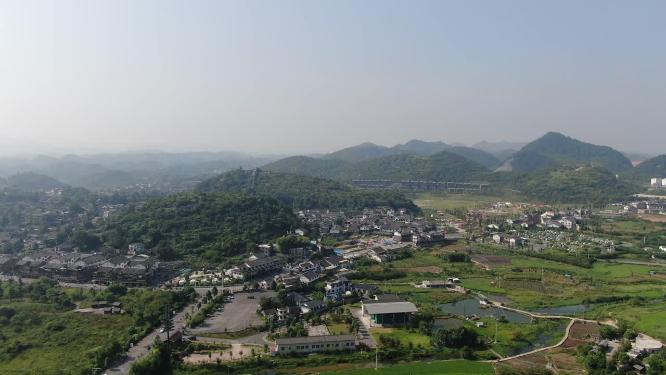 航拍贵州乡村田园