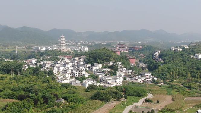 航拍贵州乡村田园