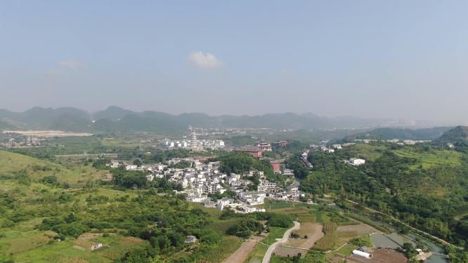 航拍贵州乡村田园