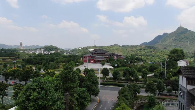 航拍贵州贵阳大兴国寺观音庙