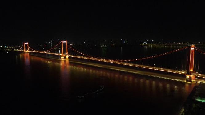 武汉城市夜景灯光航拍
