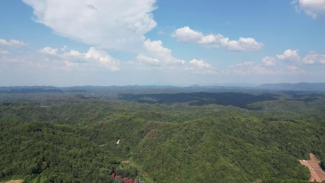 航拍大自然山川植物蓝天白云