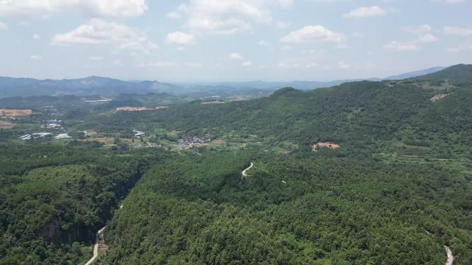 航拍湖南山川丘陵