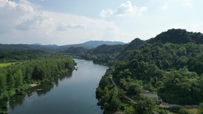 航拍湖南山川丘陵