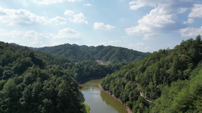 航拍祖国大好河山青山绿水植物