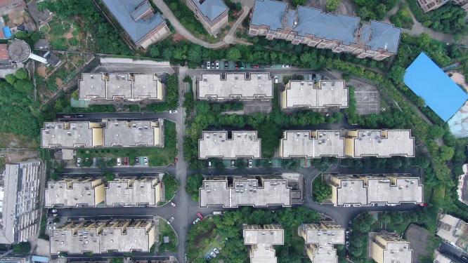 俯拍城市小区住宅