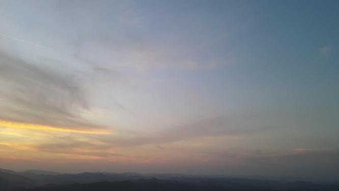 日落晚霞夕阳火烧云航拍