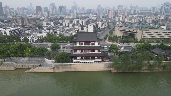 湖南长沙杜浦江阁地标航拍