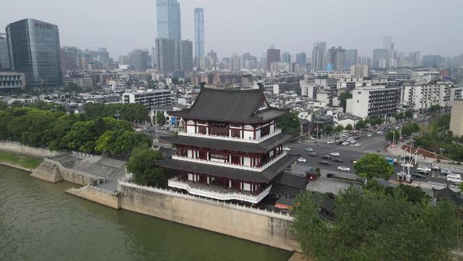 湖南长沙杜浦江阁地标航拍
