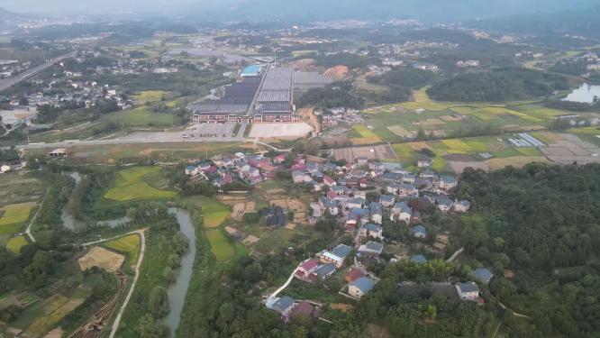 田园秋林农业种植乡村农田航拍
