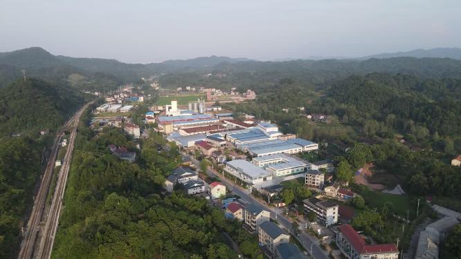 航拍城市工厂厂房