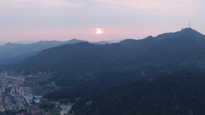 航拍夕阳晚霞