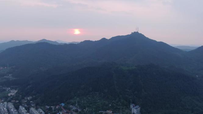 航拍夕阳晚霞